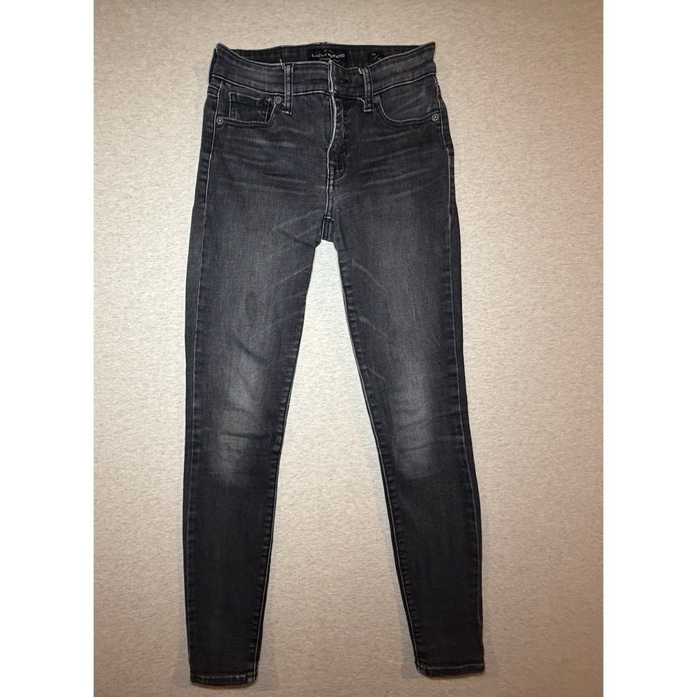 LUCKY woman's Charcoal Ava Super Skinny Size 24 Zipper Fly